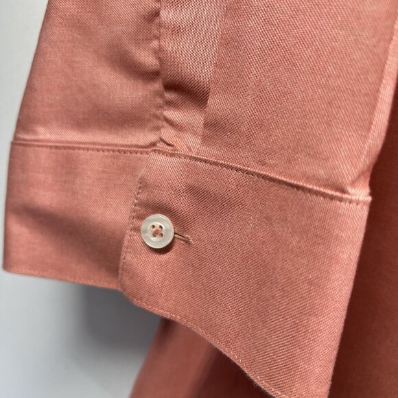 Chicos Women's Top Blouse Size Large Salmon Button UP 3/4 Sleeve 100% Cotton - Picture 4 of 9